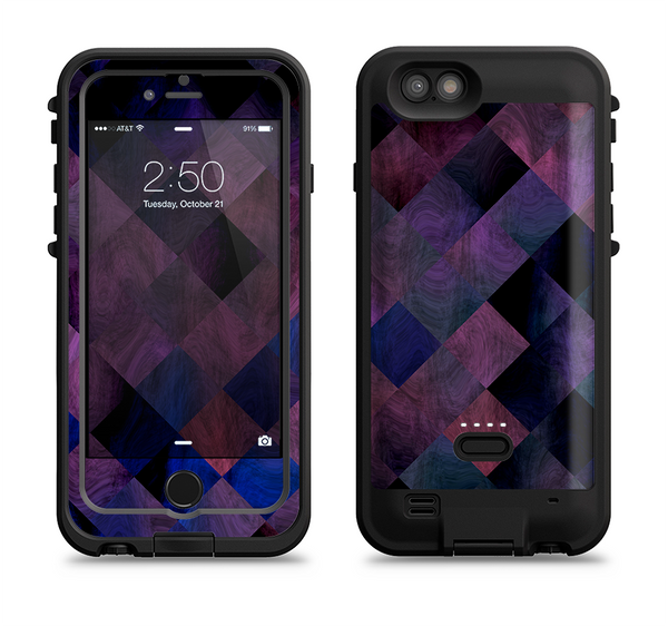 The Dark Purple Highlighted Tile Pattern Apple iPhone 6/6s LifeProof Fre POWER Case Skin Set