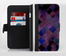 The Dark Purple Highlighted Tile Pattern Ink-Fuzed Leather Folding Wallet Credit-Card Case for the Apple iPhone 6/6s, 6/6s Plus, 5/5s and 5c