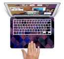 The Dark Purple Highlighted Tile Pattern Skin Set for the Apple MacBook Air 13"