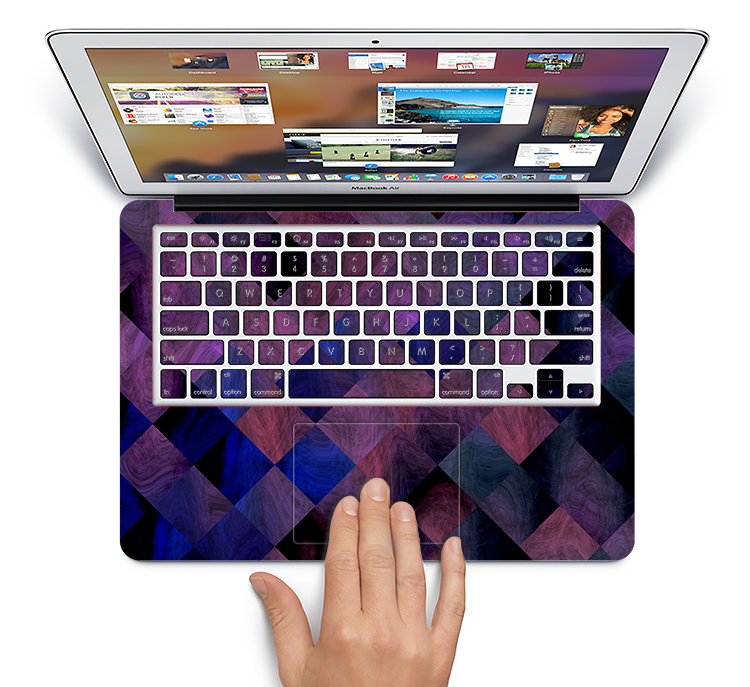 The Dark Purple Highlighted Tile Pattern Skin Set for the Apple MacBook Pro 15" with Retina Display