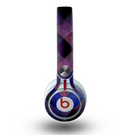 The Dark Purple Highlighted Tile Pattern Skin for the Beats by Dre Mixr Headphones