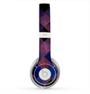 The Dark Purple Highlighted Tile Pattern Skin for the Beats by Dre Solo 2 Headphones