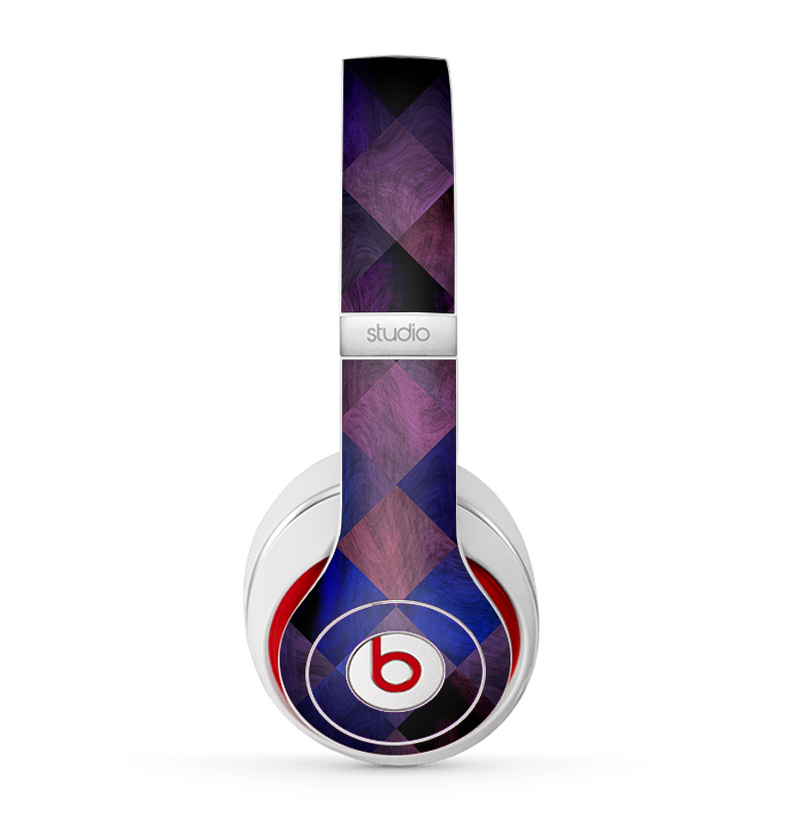 The Dark Purple Highlighted Tile Pattern Skin for the Beats by Dre Studio (2013+ Version) Headphones