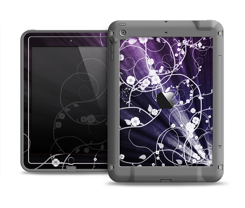 The Dark Purple Light Arrays with Glowing Vines Apple iPad Air LifeProof Fre Case Skin Set