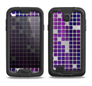The Dark Purple Squares Pattern Samsung Galaxy S4 LifeProof Fre Case Skin Set
