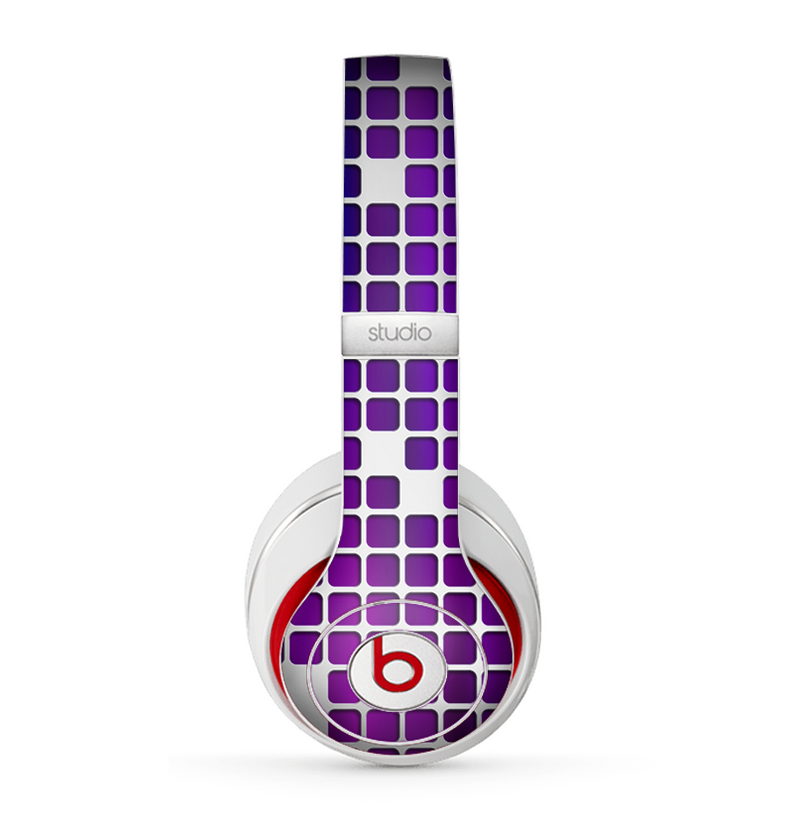 The Dark Purple Squares Pattern Skin for the Beats by Dre Studio (2013+ Version) Headphones