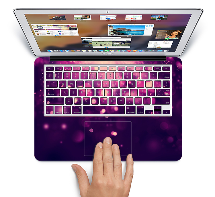 The Dark Purple with Desending Lightdrops Skin Set for the Apple MacBook Air 13"