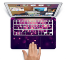 The Dark Purple with Desending Lightdrops Skin Set for the Apple MacBook Pro 15" with Retina Display