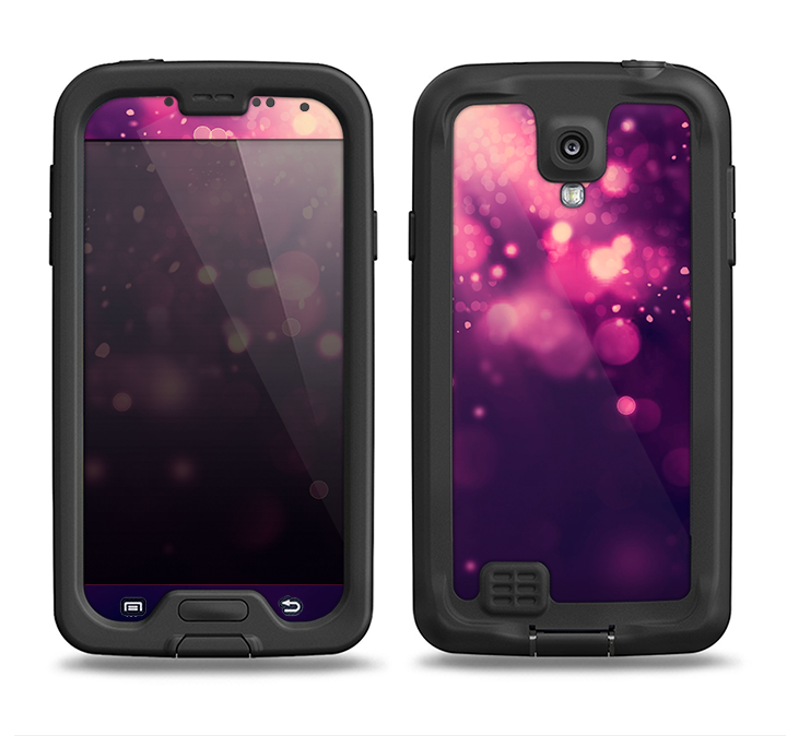 The Dark Purple with Desending Lightdrops Samsung Galaxy S4 LifeProof Nuud Case Skin Set