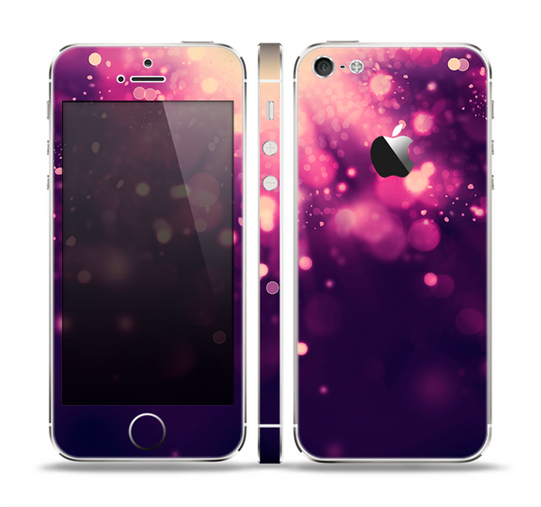 The Dark Purple with Desending Lightdrops Skin Set for the Apple iPhone 5
