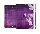 The Dark Purple with Sketched Floral Pattern Full Body Skin Set for the Apple iPad Mini 3