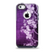 The Dark Purple with Sketched Floral Pattern Skin for the iPhone 5c OtterBox Commuter Case
