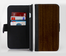 The Dark Quartered Wood Ink-Fuzed Leather Folding Wallet Credit-Card Case for the Apple iPhone 6/6s, 6/6s Plus, 5/5s and 5c