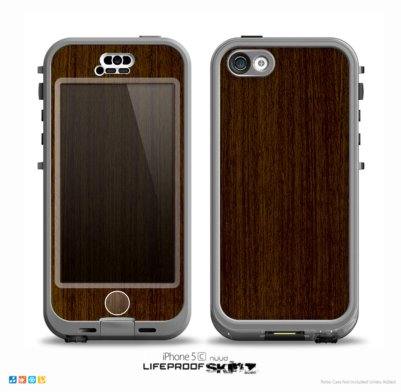 The Dark Quartered Wood Skin for the iPhone 5c nüüd LifeProof Case