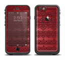The Dark Red Highlighted Lace Pattern Apple iPhone 6/6s LifeProof Fre Case Skin Set