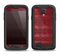 The Dark Red Highlighted Lace Pattern Samsung Galaxy S4 LifeProof Fre Case Skin Set