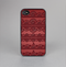 The Dark Red Highlighted Lace Pattern Skin-Sert for the Apple iPhone 4-4s Skin-Sert Case