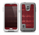 The Dark Red Highlighted Lace Pattern Skin Samsung Galaxy S5 frē LifeProof Case