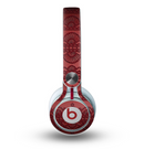 The Dark Red Highlighted Lace Pattern Skin for the Beats by Dre Mixr Headphones