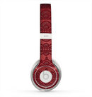 The Dark Red Highlighted Lace Pattern Skin for the Beats by Dre Solo 2 Headphones