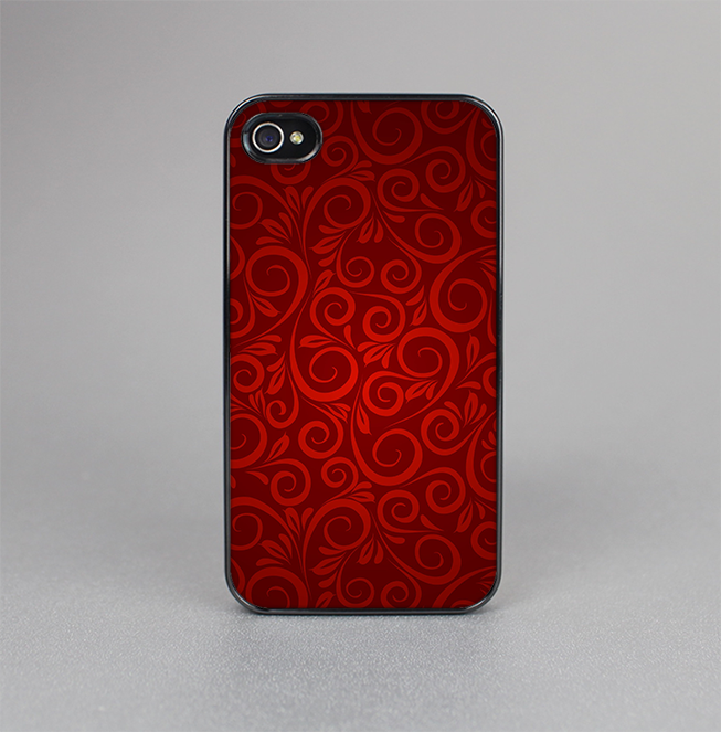The Dark Red Spiral Pattern V23 Skin-Sert for the Apple iPhone 4-4s Skin-Sert Case