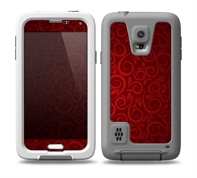 The Dark Red Spiral Pattern V23 Skin for the Samsung Galaxy S5 frē LifeProof Case