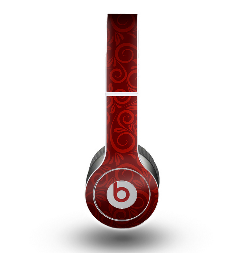 The Dark Red Spiral Pattern V23 Skin for the Beats by Dre Original Solo-Solo HD Headphones