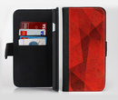 The Dark Red with Translucent Shapes Ink-Fuzed Leather Folding Wallet Credit-Card Case for the Apple iPhone 6/6s, 6/6s Plus, 5/5s and 5c