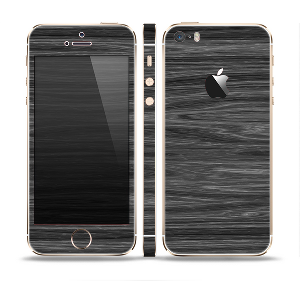 The Dark Slate Wood Skin Set for the Apple iPhone 5s