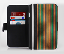 The Dark Smudged Vertical Stripes Ink-Fuzed Leather Folding Wallet Credit-Card Case for the Apple iPhone 6/6s, 6/6s Plus, 5/5s and 5c