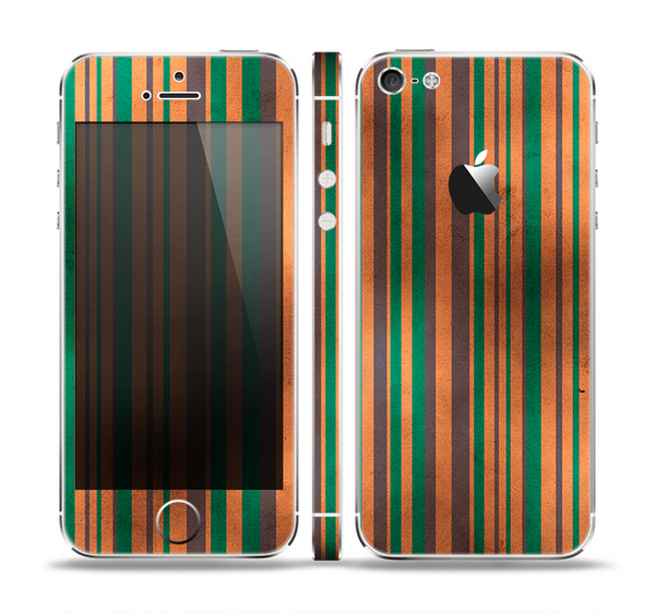The Dark Smudged Vertical Stripes Skin Set for the Apple iPhone 5