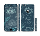 The Dark Teal Sea Creature Icons Sectioned Skin Series for the Apple iPhone 6s Plus