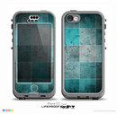 The Dark Teal Tiled Pattern V2 Skin for the iPhone 5c nüüd LifeProof Case