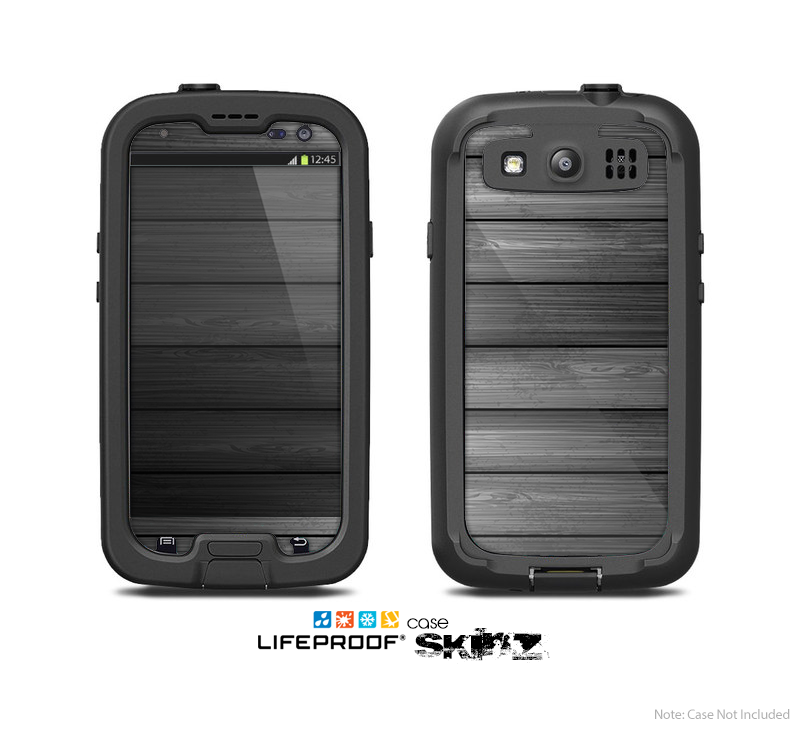 The Dark Vector Horizontal Wood Planks Skin For The Samsung Galaxy S3 LifeProof Case