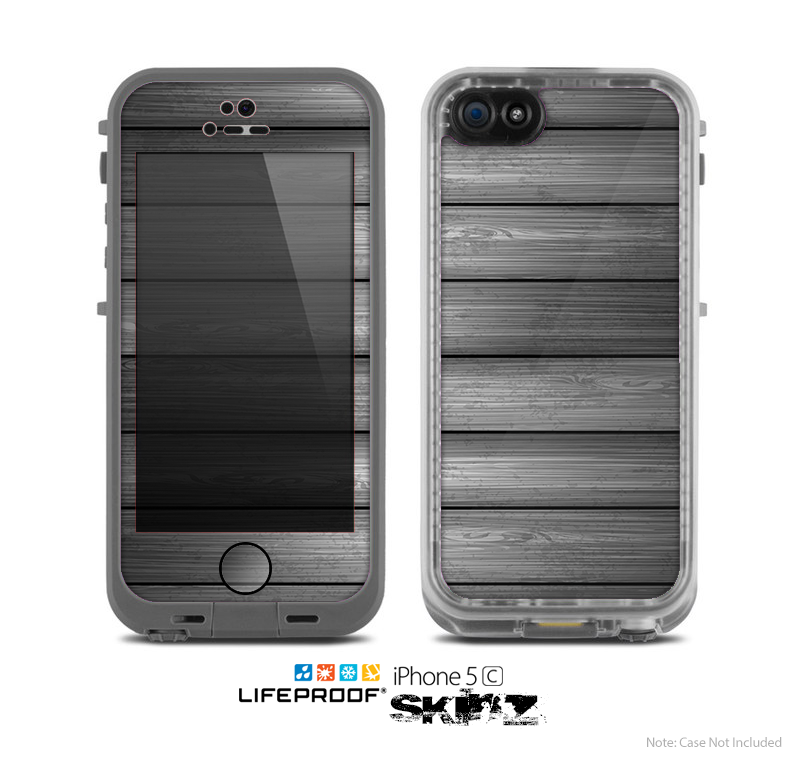 The Dark Vector Horizontal Wood Planks Skin for the Apple iPhone 5c LifeProof Case