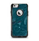 The Dark Vector Teal Jelly Fish Apple iPhone 6 Otterbox Commuter Case Skin Set