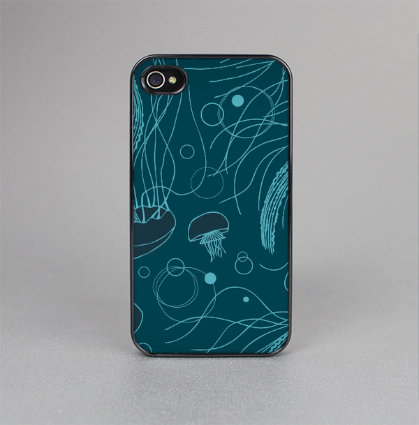The Dark Vector Teal Jelly Fish Skin-Sert for the Apple iPhone 4-4s Skin-Sert Case
