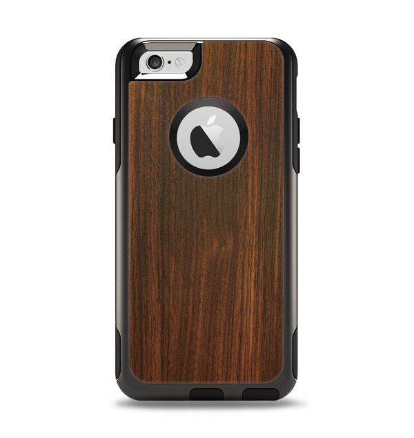 The Dark Walnut Stained Wood Apple iPhone 6 Otterbox Commuter Case Skin Set