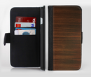 The Dark Walnut Stained Wood Ink-Fuzed Leather Folding Wallet Credit-Card Case for the Apple iPhone 6/6s, 6/6s Plus, 5/5s and 5c
