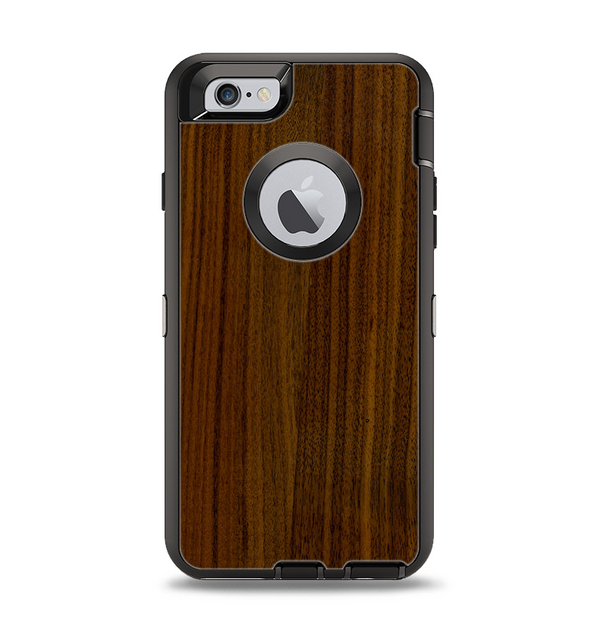 The Dark Walnut Wood Apple iPhone 6 Otterbox Defender Case Skin Set