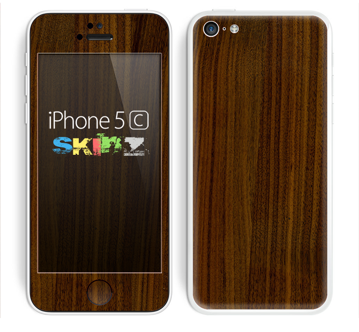 The Dark Walnut Wood Skin for the Apple iPhone 5c