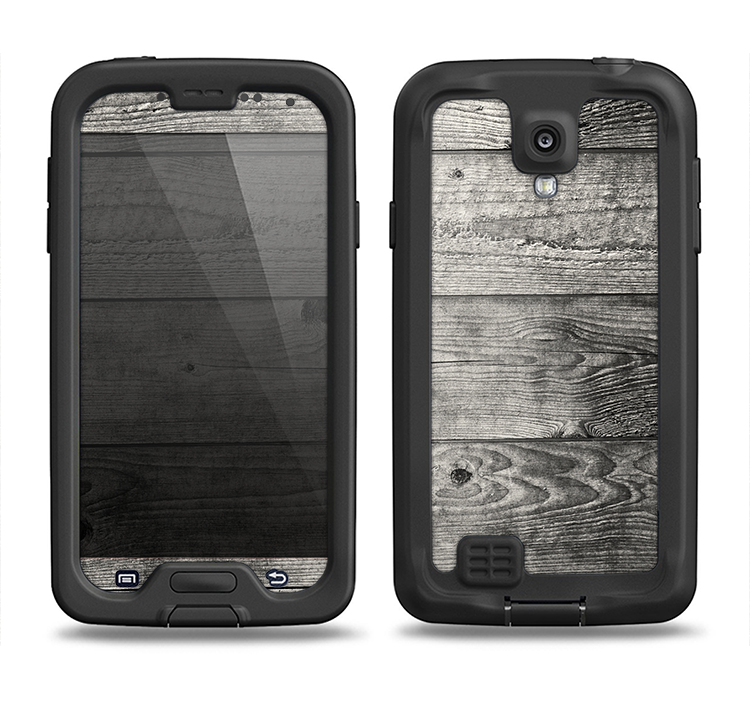 The Dark Washed Wood Planks Samsung Galaxy S4 LifeProof Nuud Case Skin Set