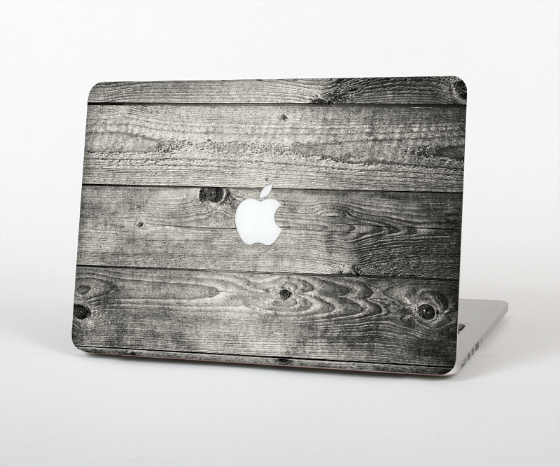 The Dark Washed Wood Planks Skin Set for the Apple MacBook Pro 15" with Retina Display