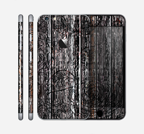 The Dark Wood with Floral Pattern Skin for the Apple iPhone 6 Plus