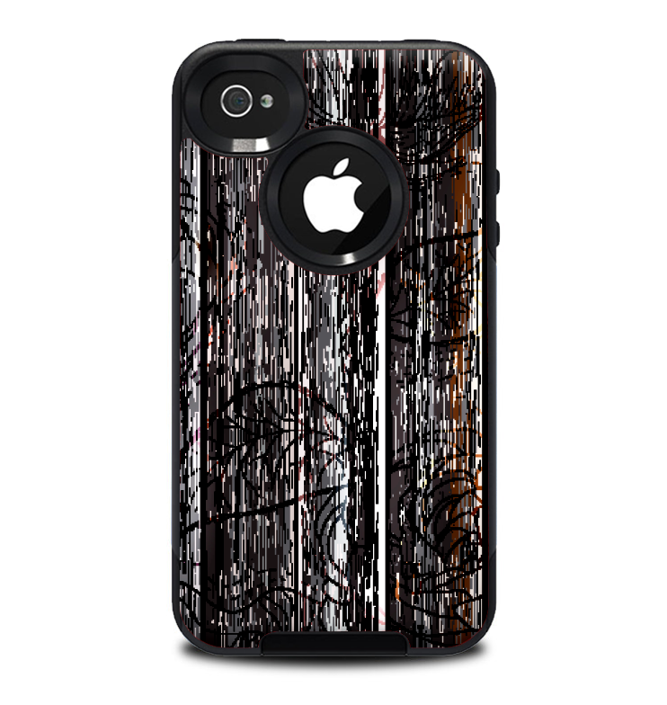 The Dark Wood with Floral Pattern Skin for the iPhone 4-4s OtterBox Commuter Case