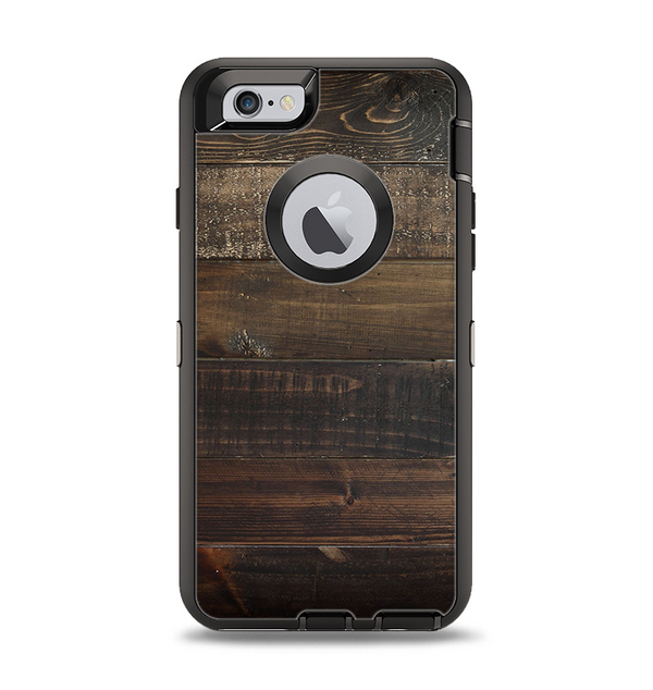 The Dark Wooden Worn Planks Apple iPhone 6 Otterbox Defender Case Skin Set