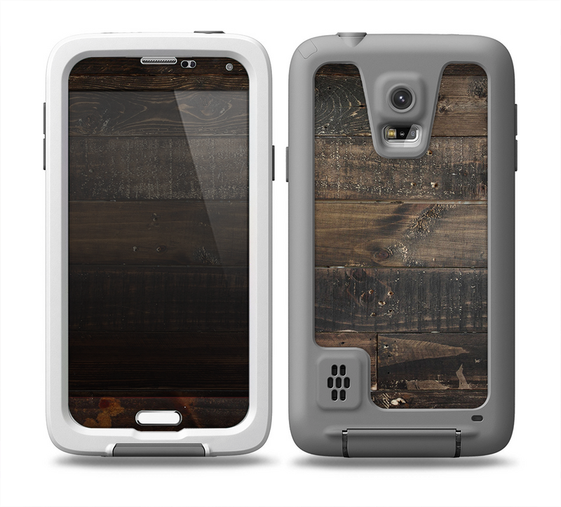 The Dark Wooden Worn Planks Skin for the Samsung Galaxy S5 frē LifeProof Case