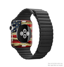 The Dark Wrinkled American Flag Full-Body Skin Set for the Apple Watch