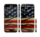 The Dark Wrinkled American Flag Sectioned Skin Series for the Apple iPhone 6s Plus