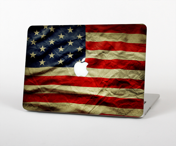 The Dark Wrinkled American Flag Skin for the Apple MacBook Air 13"